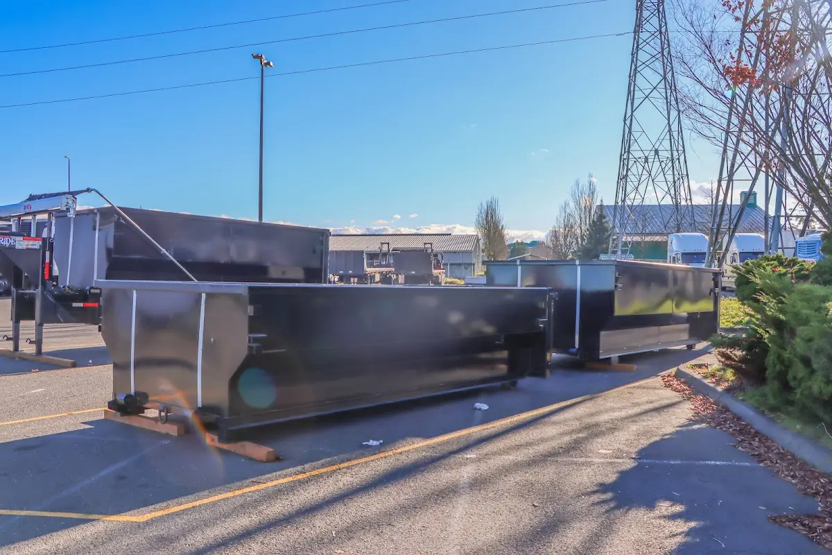 Roll-off dumpster ready for waste disposal at job site for Cleanout Dumpster Rental in Rocklin
